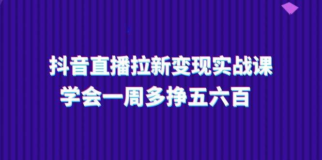 （11254期）抖音直播拉新变现实操课，学会一周多挣五六百（15节课）-云深网创社