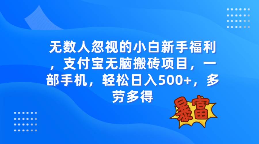 （7830期）无数人忽视的项目，支付宝无脑搬砖项目，一部手机即可操作，轻松日入500+-云深网创社