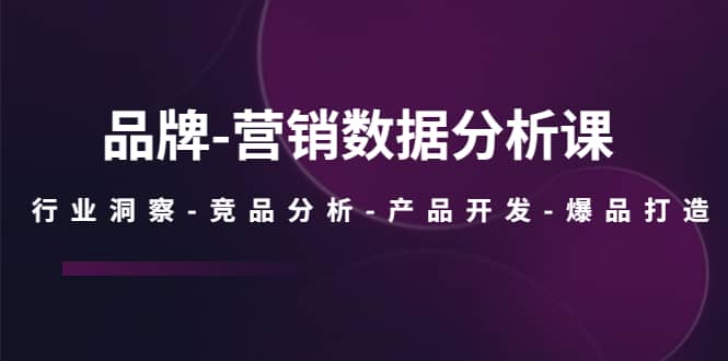 品牌-营销数据分析课，行业洞察-竞品分析-产品开发-爆品打造-云深网创社