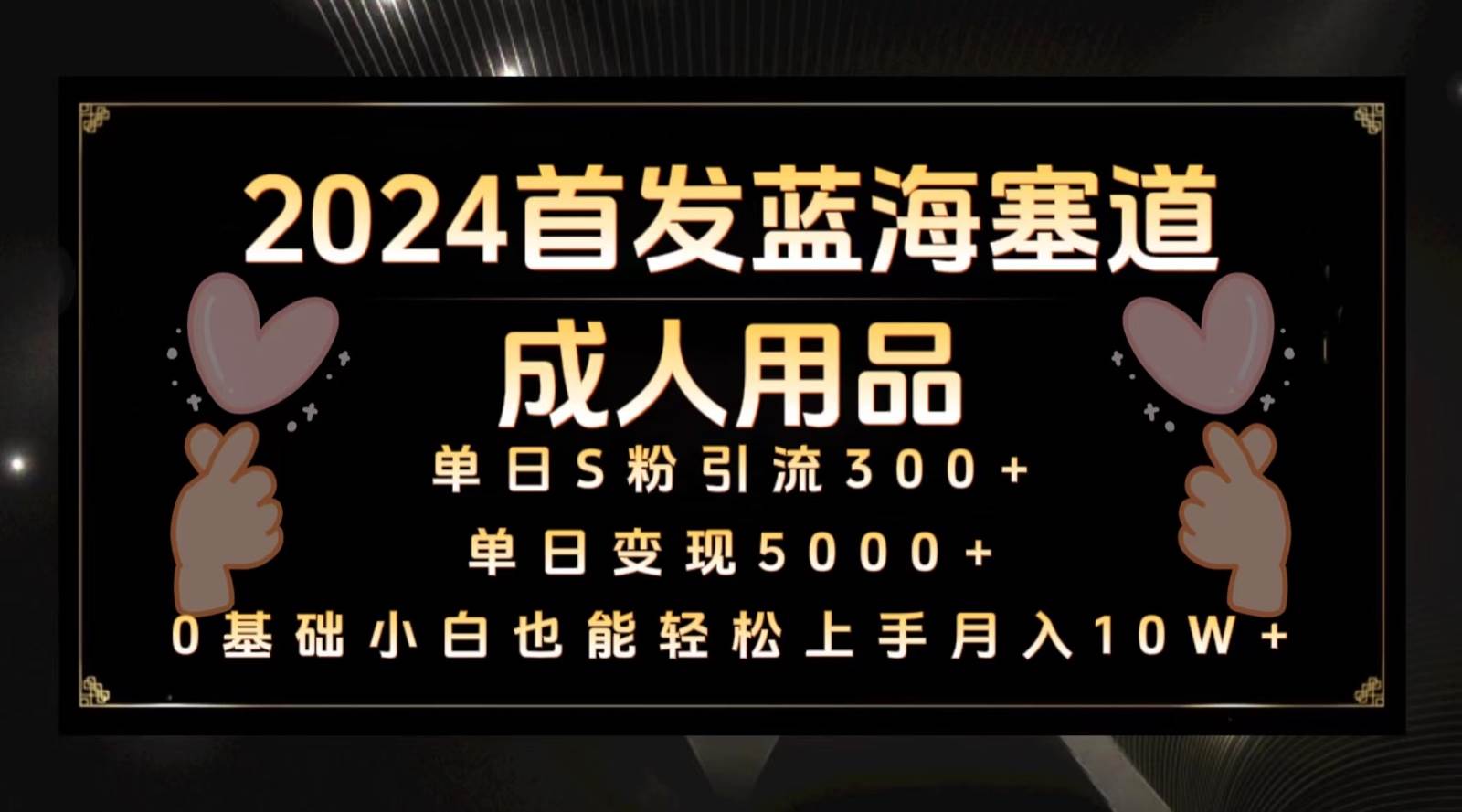 2024首发蓝海塞道成人用品，月入10W+保姆教程-云深网创社