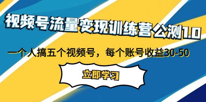 视频号流量变现训练营公测1.0：一个人搞五个视频号，每个账号收益30-50-云深网创社
