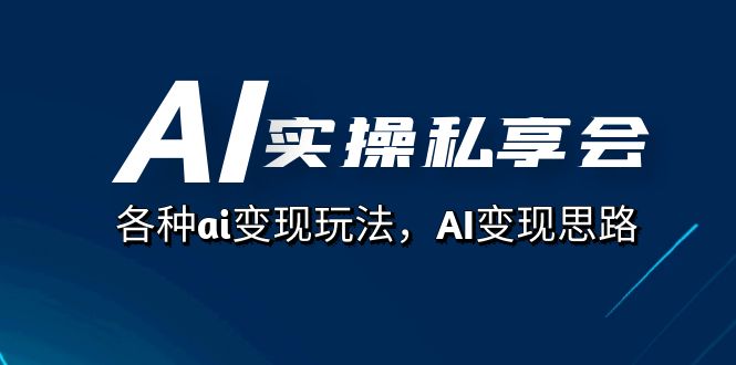 AI实操私享会，各种ai变现玩法，AI变现思路（67节课）-云深网创社
