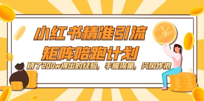 小红书精准引流·矩阵陪跑计划：烧了200w得出的经验，手握流量，兴风作浪！-云深网创社