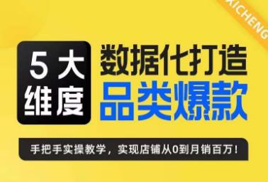 5大维度，数据化打造电商品类爆款特训营，一套高效运营爆款方法论-云深网创社