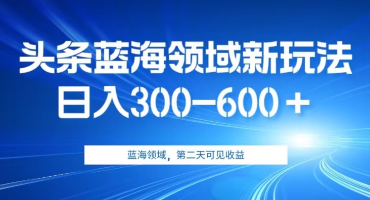 AI头条野路子蓝海领域新玩法2.0，日入300-600＋，附保姆级教程【揭秘】-云深网创社