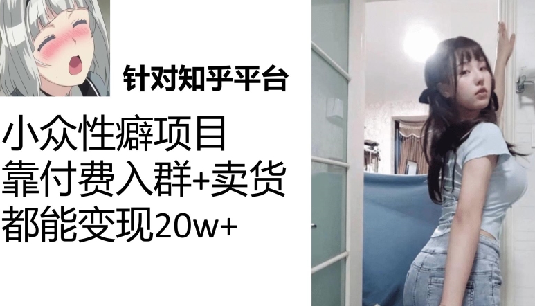 一个月入袋3w，知乎小众性癖项目，Lsp的钱才是最好赚的【揭秘】-云深网创社