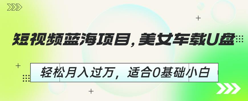 短视频蓝海项目，美女车载U盘，轻松月入过万，适合0基础小白【揭秘】-云深网创社