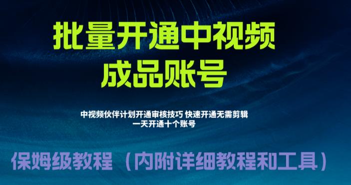 外面收费1980的暴力开通中视频计划教程，内附详细的快速通过中视频伙伴计划的办法-云深网创社