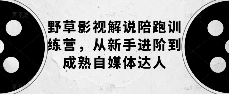 野草影视解说陪跑训练营，从新手进阶到成熟自媒体达人-云深网创社