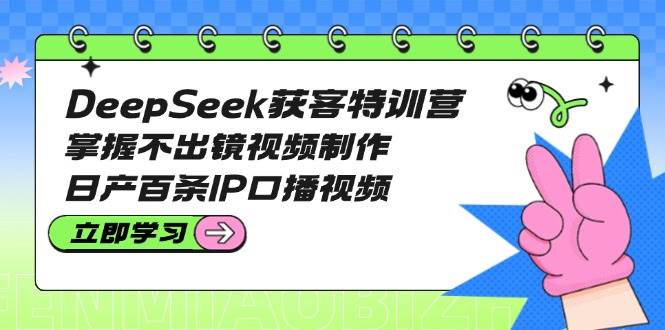（14544期）DeepSeek获客特训营：掌握不出镜视频制作，日产百条IP口播视频-云深网创社