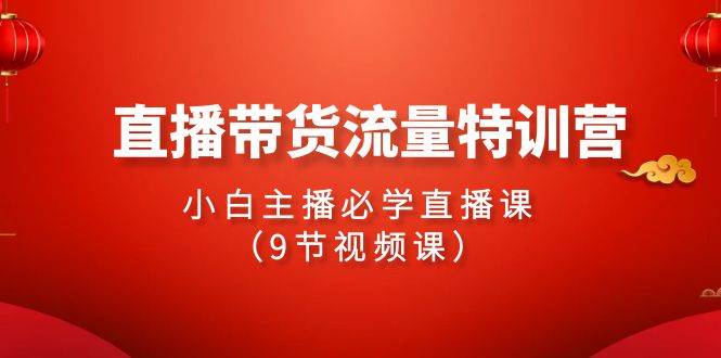 （9592期）2024直播带货流量特训营，小白主播必学直播课（9节视频课）-云深网创社