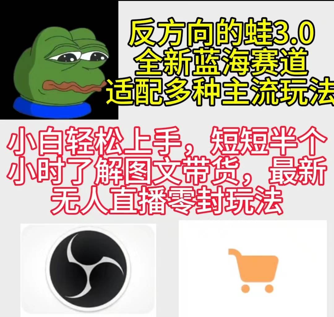（9485期）反方向的蛙3.0，图文最新玩法，变现多元化，新蓝海项目，小白轻松上手-云深网创社