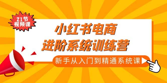 小红书电商进阶系统训练营：新手从入门到精通系统课（21节视频课）-云深网创社