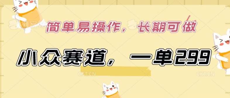 小众赛道，一单299.简单易操作，长期可做【揭秘】-云深网创社