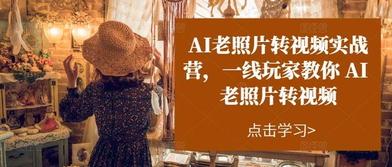 AI老照片转视频实战营，一线玩家教你AI老照片转视频-云深网创社