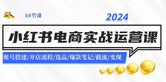 2024小红书电商实战运营课：账号搭建/开店流程/选品/爆款笔记/截流/变现-云深网创社