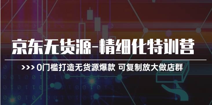 （11303期）京东无货源-精细化特训营，0门槛打造无货源爆款 可复制放大做店群-云深网创社