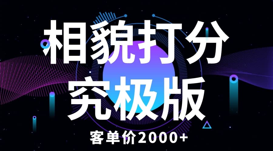 相貌打分究极版，客单价2000+纯新手小白就可操作的项目-云深网创社