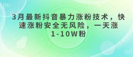 3月最新抖音暴力涨粉技术，快速涨粉安全无风险，一天涨1-10W粉-云深网创社
