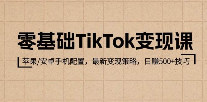 （12723期）零基础TikTok变现课：苹果/安卓手机配置，最新变现策略，日赚500+技巧-云深网创社