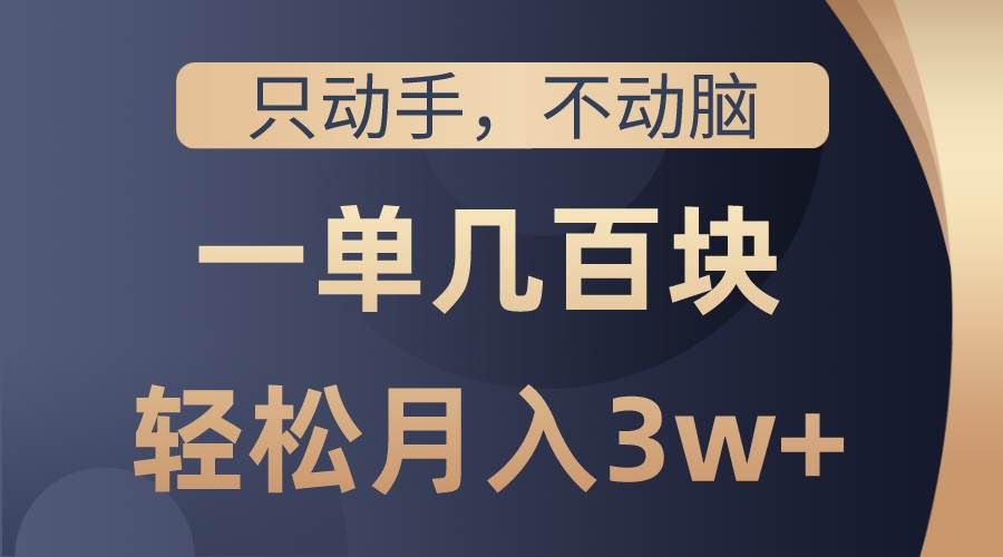 （10561期）只动手不动脑，一单几百块，轻松月入3w+，看完就能直接操作，详细教程-云深网创社