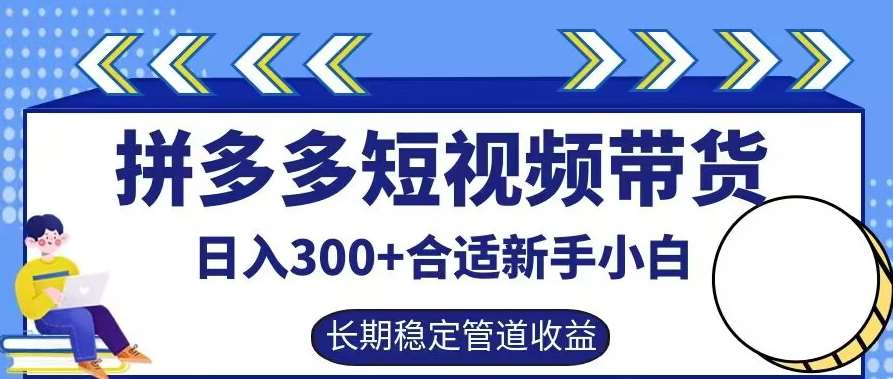 拼多多短视频带货日入300+有长期稳定被动收益，合适新手小白【揭秘】-云深网创社