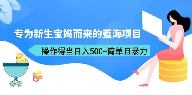 专为新生宝妈而来的蓝海项目，操作得当日入500+简单且暴力（教程+工具）-云深网创社