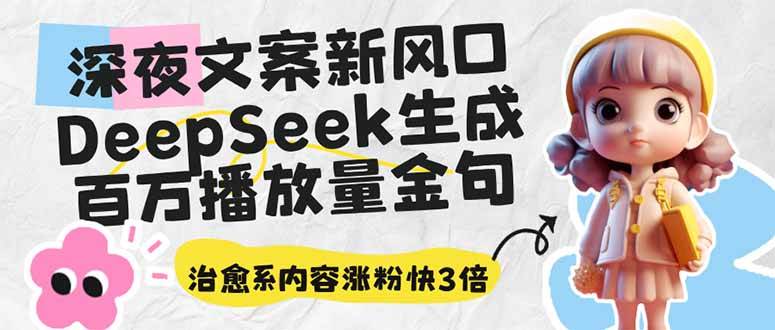 （14587期）深夜文案新风口：DeepSeek生成百万播放量金句，治愈系内容涨粉快3倍-云深网创社