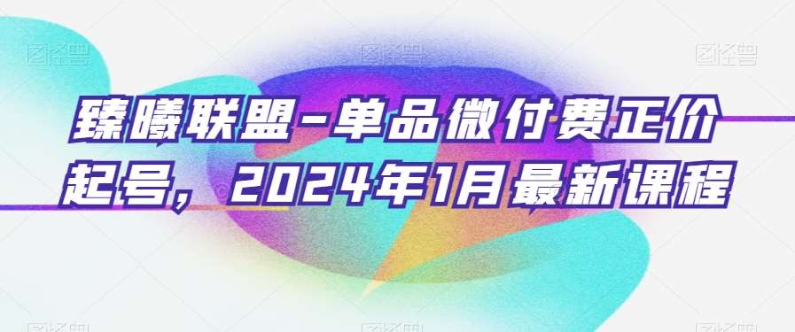臻曦联盟-单品微付费正价起号，2024年1月最新课程-云深网创社