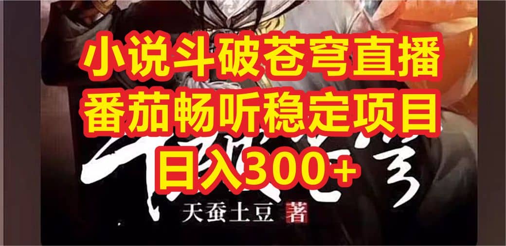 小说斗破苍穹直播，番茄畅听日入300+稳定项目-云深网创社