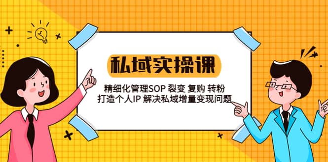 私域实战课程：精细化管理SOP 裂变 复购 转粉 打造个人IP 私域增量变现问题-云深网创社