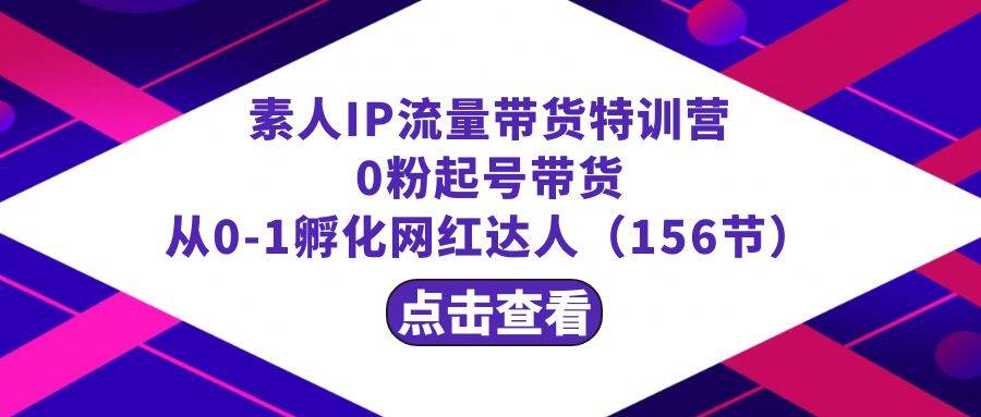 （8776期）繁星·计划素人IP流量带货特训营：0粉起号带货 从0-1孵化网红达人（156节）-云深网创社