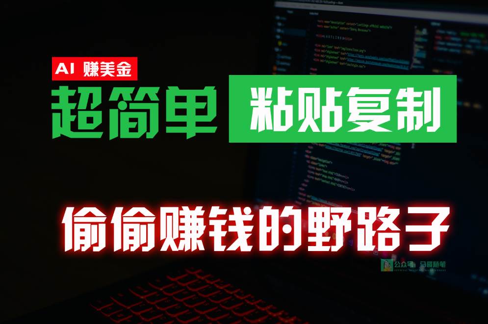 偷偷赚钱野路子，0成本海外淘金，无脑粘贴复制，稳定且超简单，适合副业兼职-云深网创社