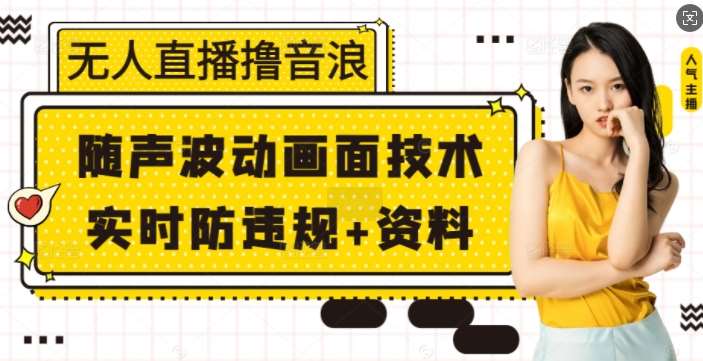 无人直播撸音浪+随声波动画面技术+实时防违规+资料【揭秘】-云深网创社
