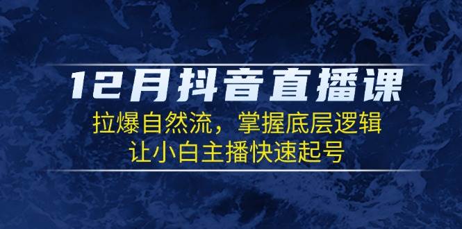 （13807期）12月抖音直播课：拉爆自然流，掌握底层逻辑，让小白主播快速起号-云深网创社