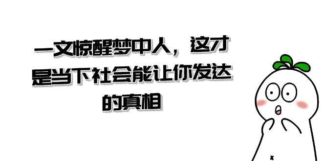 某公众号付费文章《一文惊醒梦中人，这才是当下社会能让你发达的真相》-云深网创社
