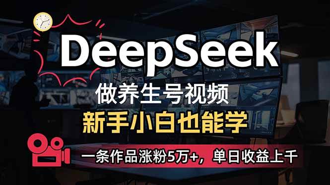 （14199期）小白用DeepSeek做养生号，一条作品涨粉5万+，单日收益上千-云深网创社