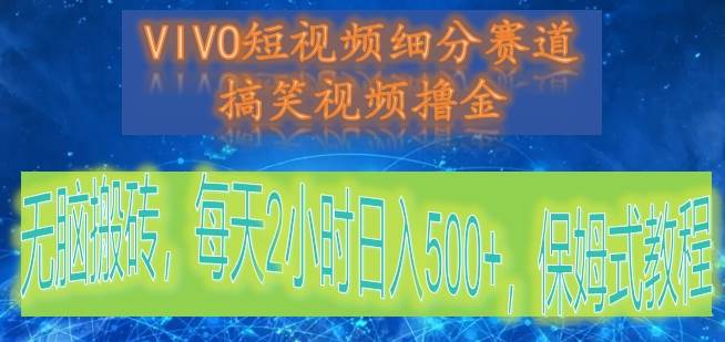 VIVO短视频细分赛道，搞笑视频撸金，无脑搬砖，每天2小时日入500+，保姆式教程-云深网创社