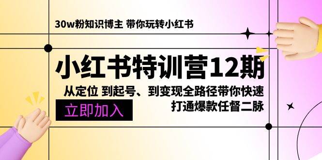 （10666期）小红书特训营12期：从定位 到起号、到变现全路径带你快速打通爆款任督二脉-云深网创社