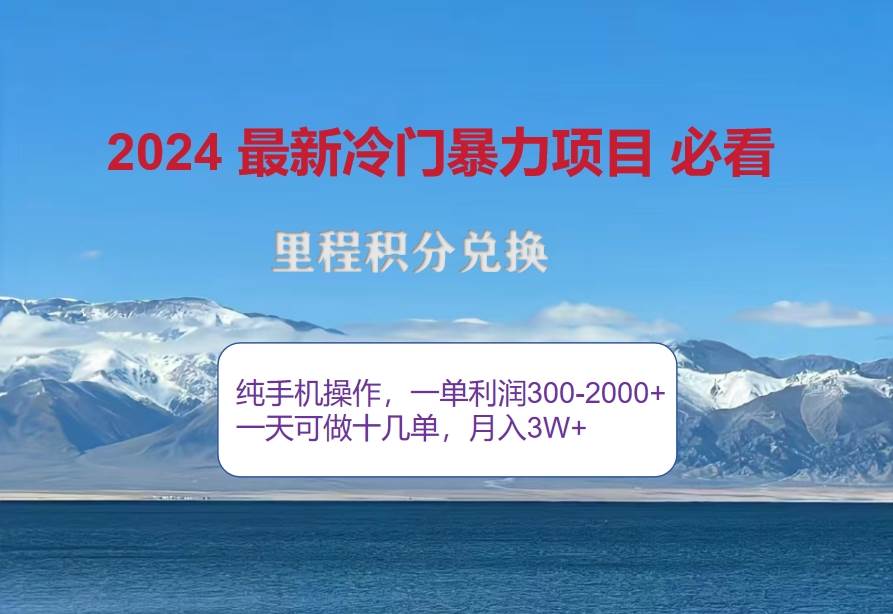 （12856期）2024惊爆冷门暴利！出行高峰来袭，里程积分，高爆发期，一单300+—2000…-云深网创社