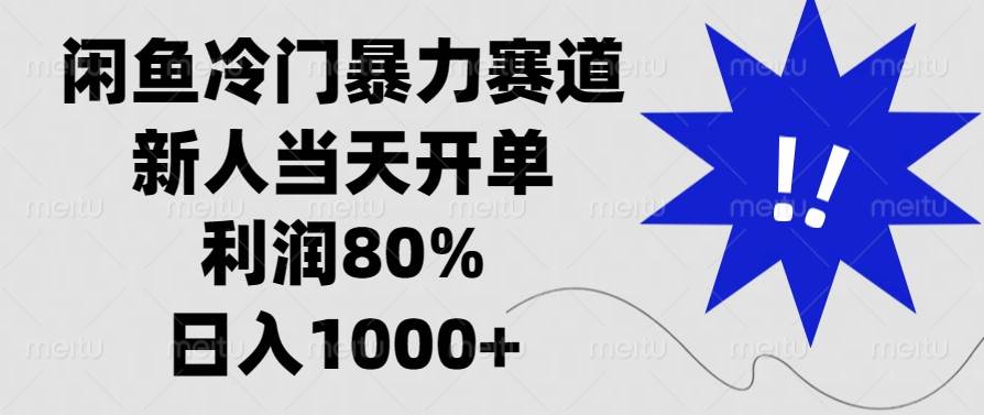 （13660期）闲鱼冷门暴力赛道，新人当天开单，利润80%，日入1000+-云深网创社