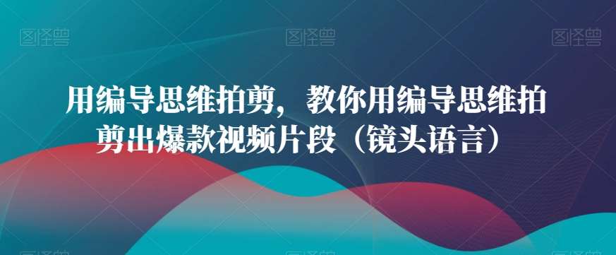 用编导思维拍剪，教你用编导思维拍剪出爆款视频片段（镜头语言）-云深网创社