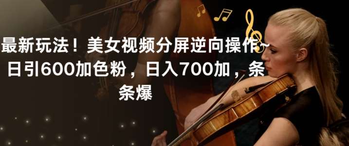 最新玩法！美女视频分屏逆向操作~日引600加色粉，日入700加，条条爆【揭秘】-云深网创社