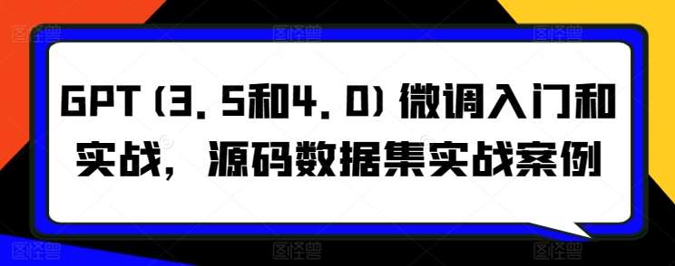 GPT(3.5和4.0)微调入门和实战，源码数据集实战案例-云深网创社