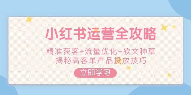 （14207期）小红书运营全攻略，精准获客+流量优化+软文种草，揭秘高客单产品投放技巧-云深网创社