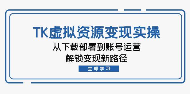 （12770期）TK虚拟资料变现实操：从下载部署到账号运营，解锁变现新路径-云深网创社