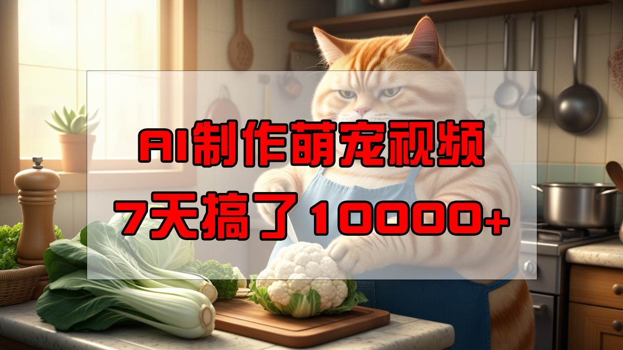 靠AI制作萌宠视频，7天搞了1万+，操作简单门槛低，有手机就行-云深网创社