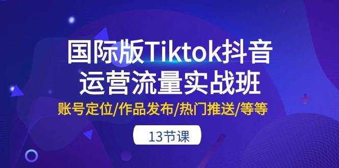 （10712期）国际版Tiktok抖音运营流量实战班：账号定位/作品发布/热门推送/等等-13节-云深网创社