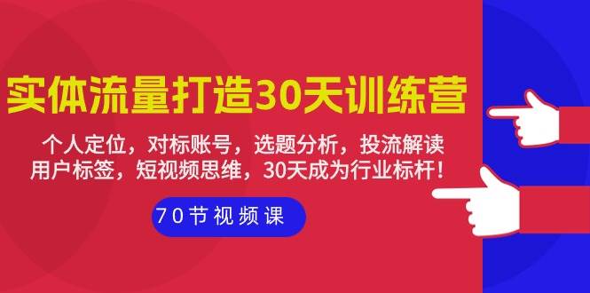 （9782期）实体-流量打造-30天训练营：个人定位，对标账号，选题分析，投流解读-70节-云深网创社