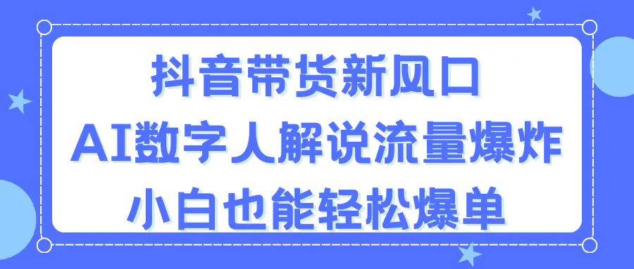 （11401期）抖音带货新风口，AI数字人解说，流量爆炸，小白也能轻松爆单-云深网创社